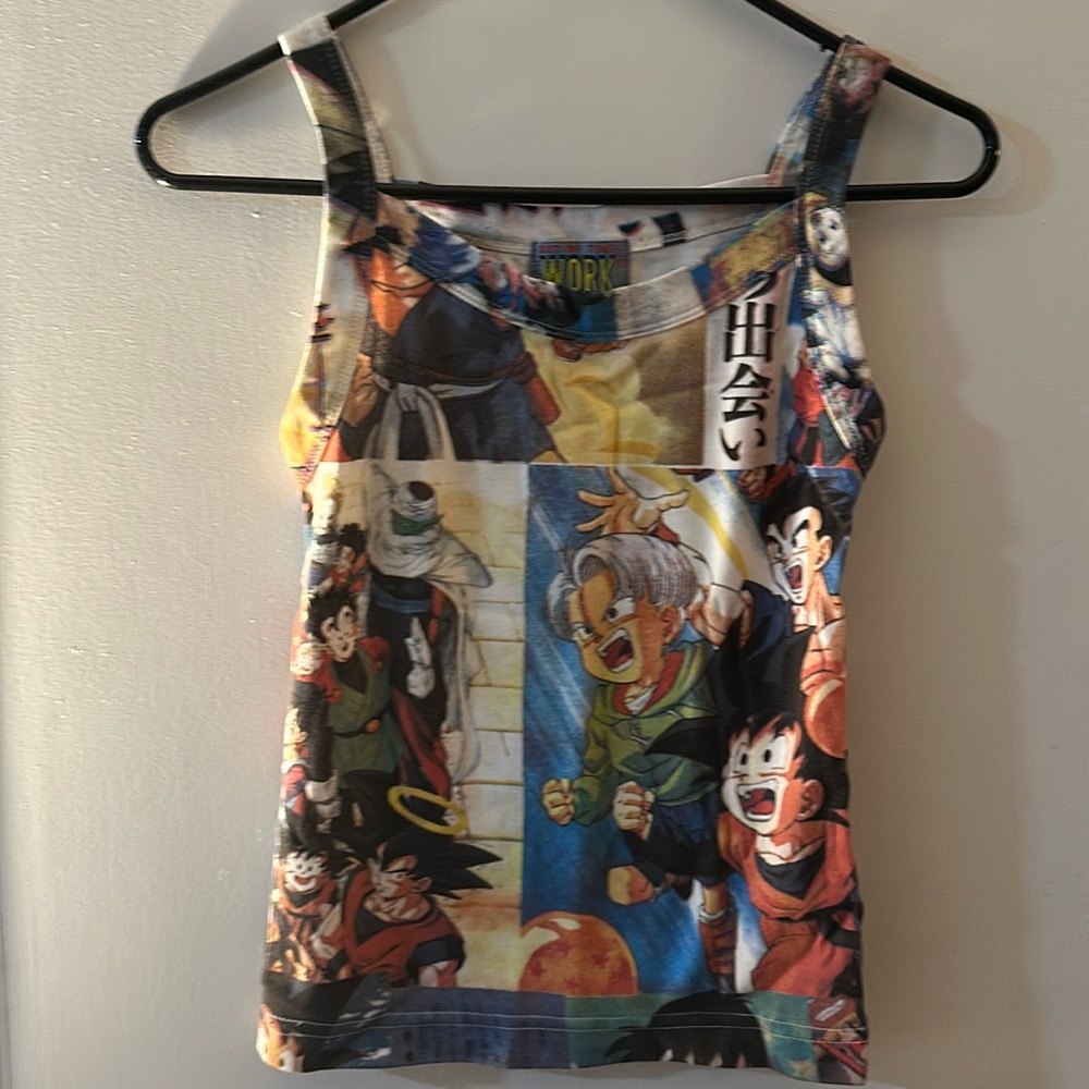 VINTAGE Dragon Ball Z Out of Time Work Green Label Shirt Adult Size small Anime